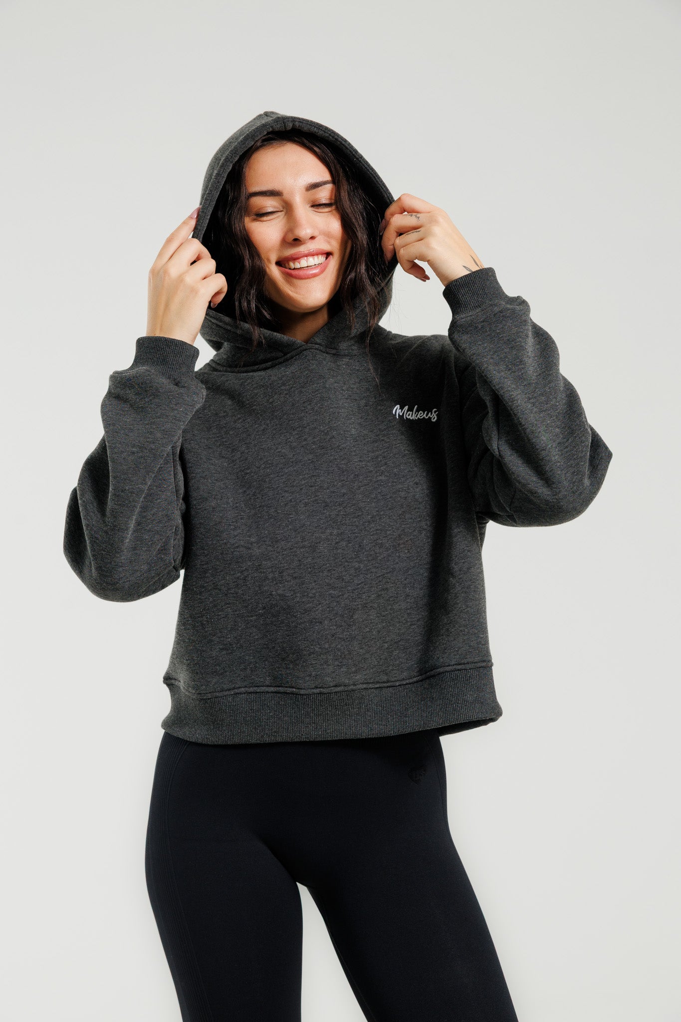 Bluza dresowa z kapturem grafitowa Everly