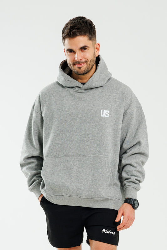 Męska bluza dresowa z kapturem kangurka szara Yosemite