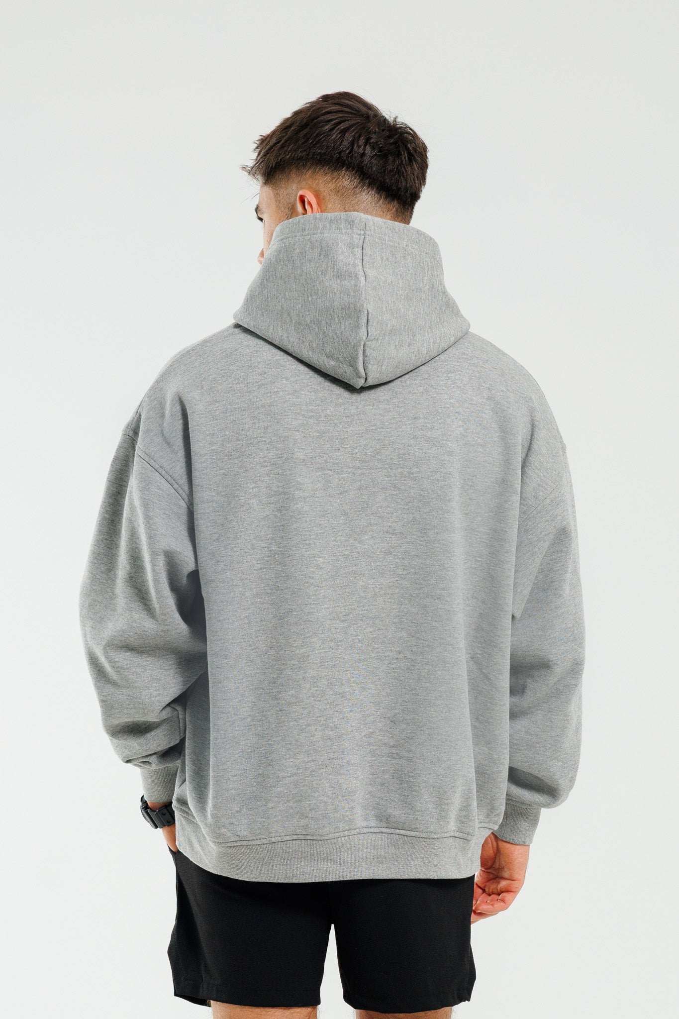 Męska bluza dresowa z kapturem kangurka szara Yosemite