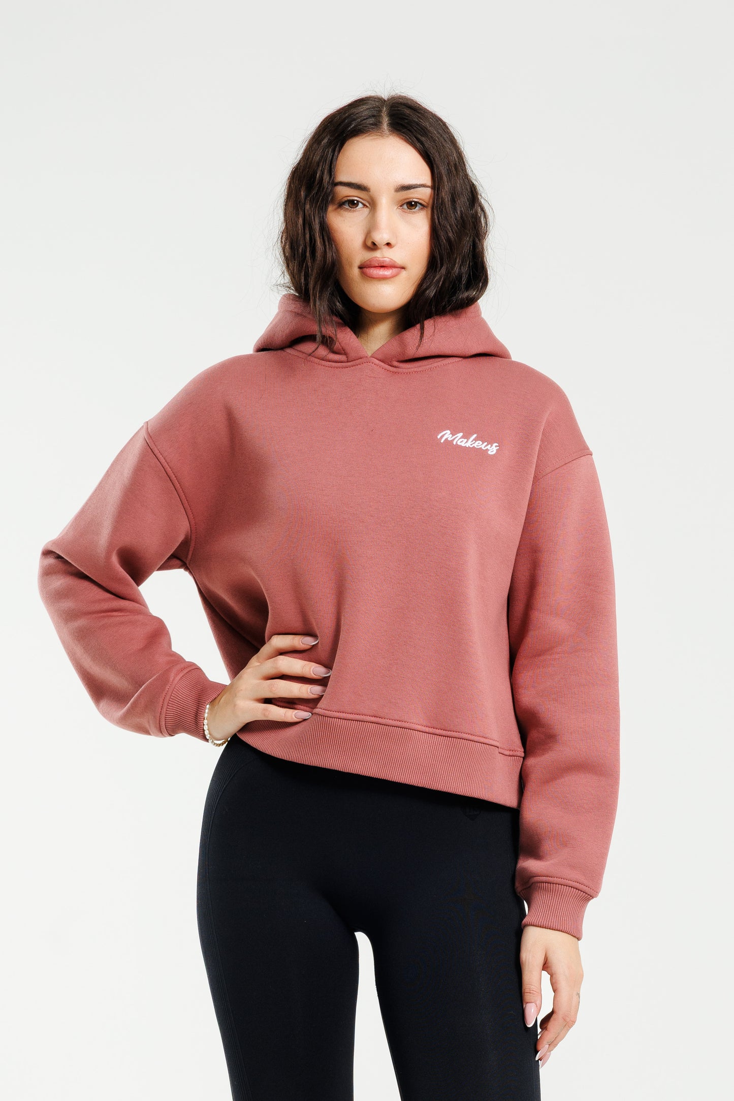 Bluza dresowa z kapturem brudny róż Everly