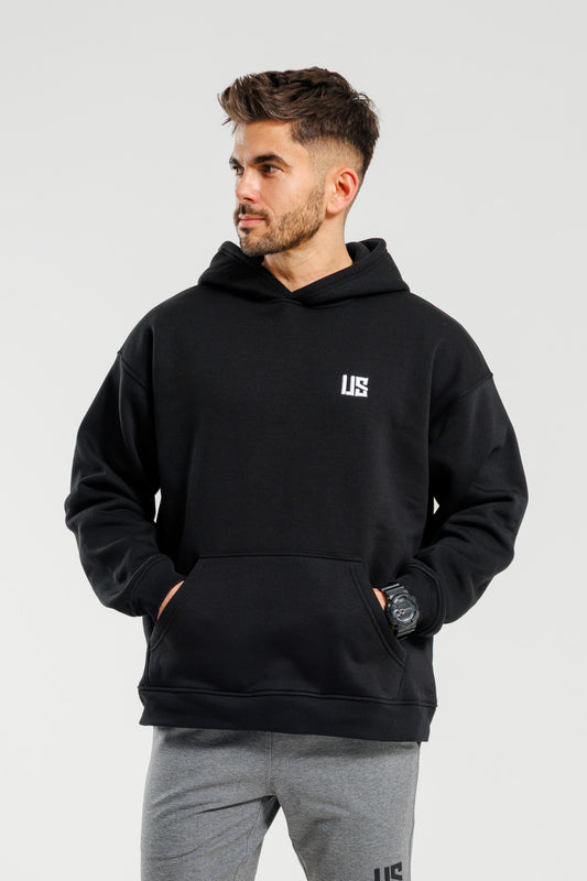 Męska bluza dresowa z kapturem ocieplana czarna Hudson