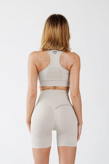 Zestaw bezszwowy sportowy top + spodenki PUSH UP cream Florence