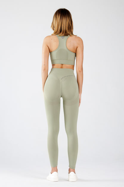 Zestaw bezszwowy sportowy top + legginsy PUSH UP sage Florence