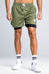 Spodenki treningowe 2w1 khaki Camp David