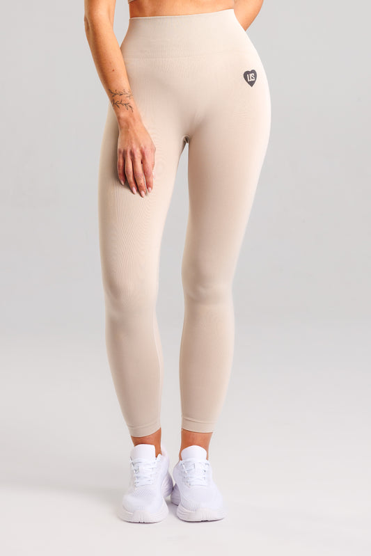 Legginsy bezszwowe PUSH UP V SHAPE cream Savannah