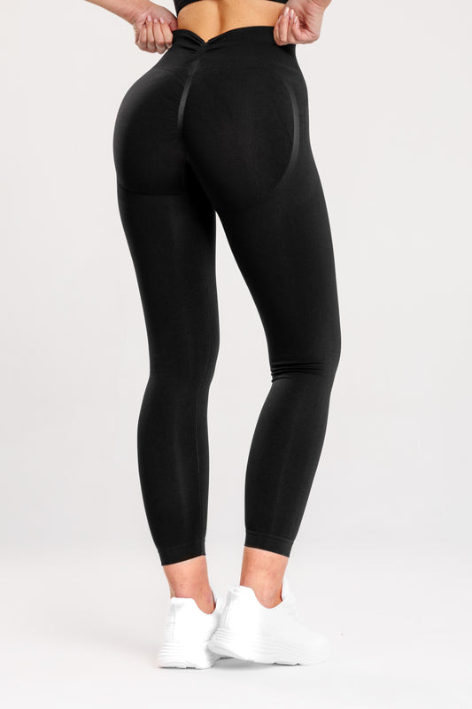 Legginsy bezszwowe PUSH UP V SHAPE czarne Savannah