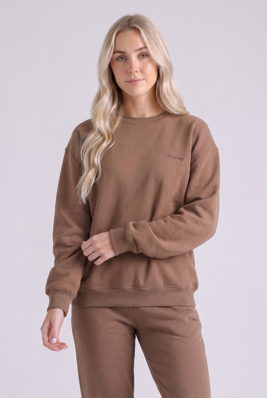 Damska bluza dresowa bez kaptura latte - Luna