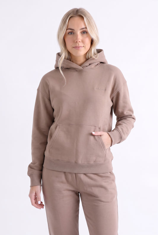 Damska bluza dresowa z kapturem latte - Willow