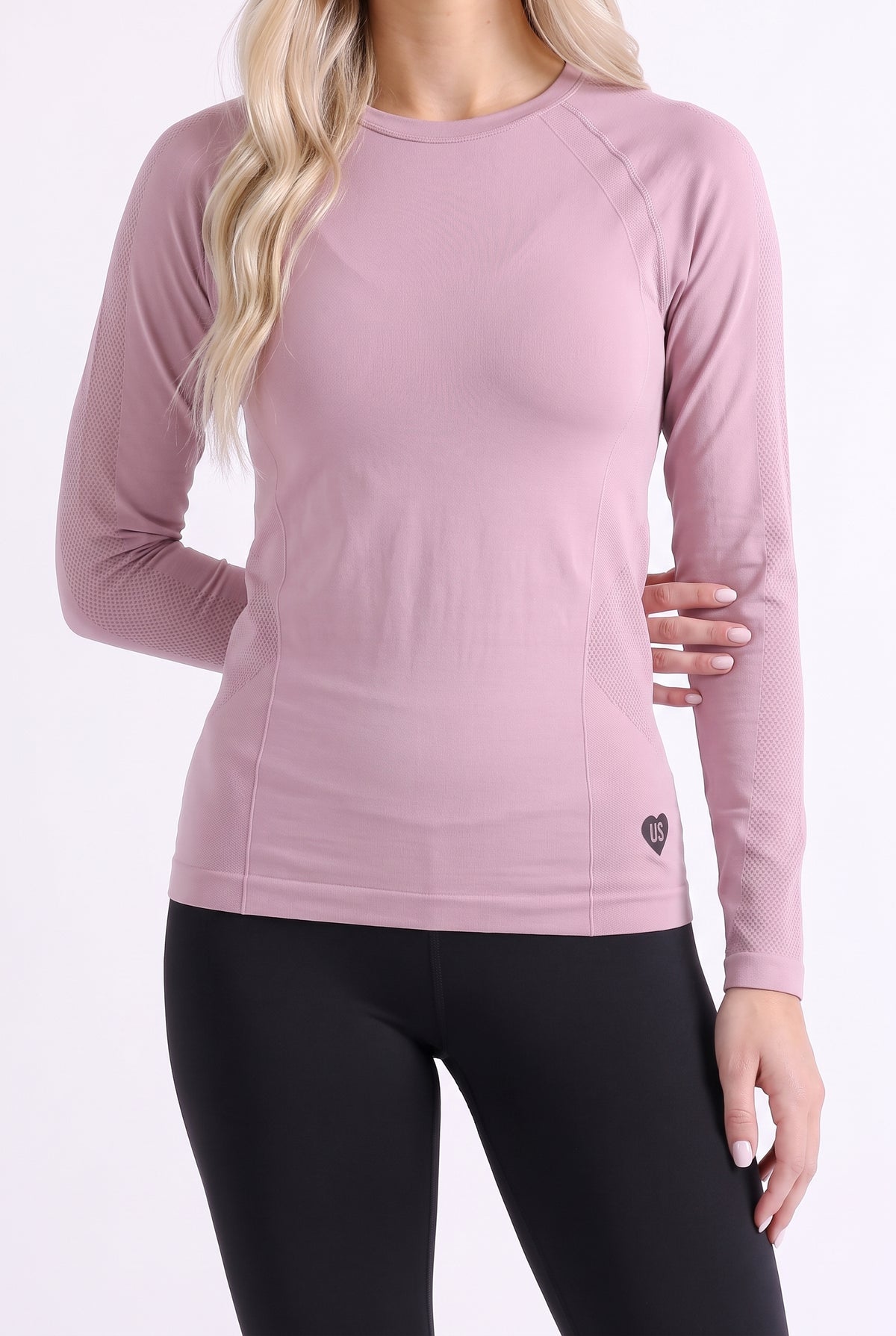 Longsleeve damski bezszwowy techniczny PRO dusty rose - Dakota