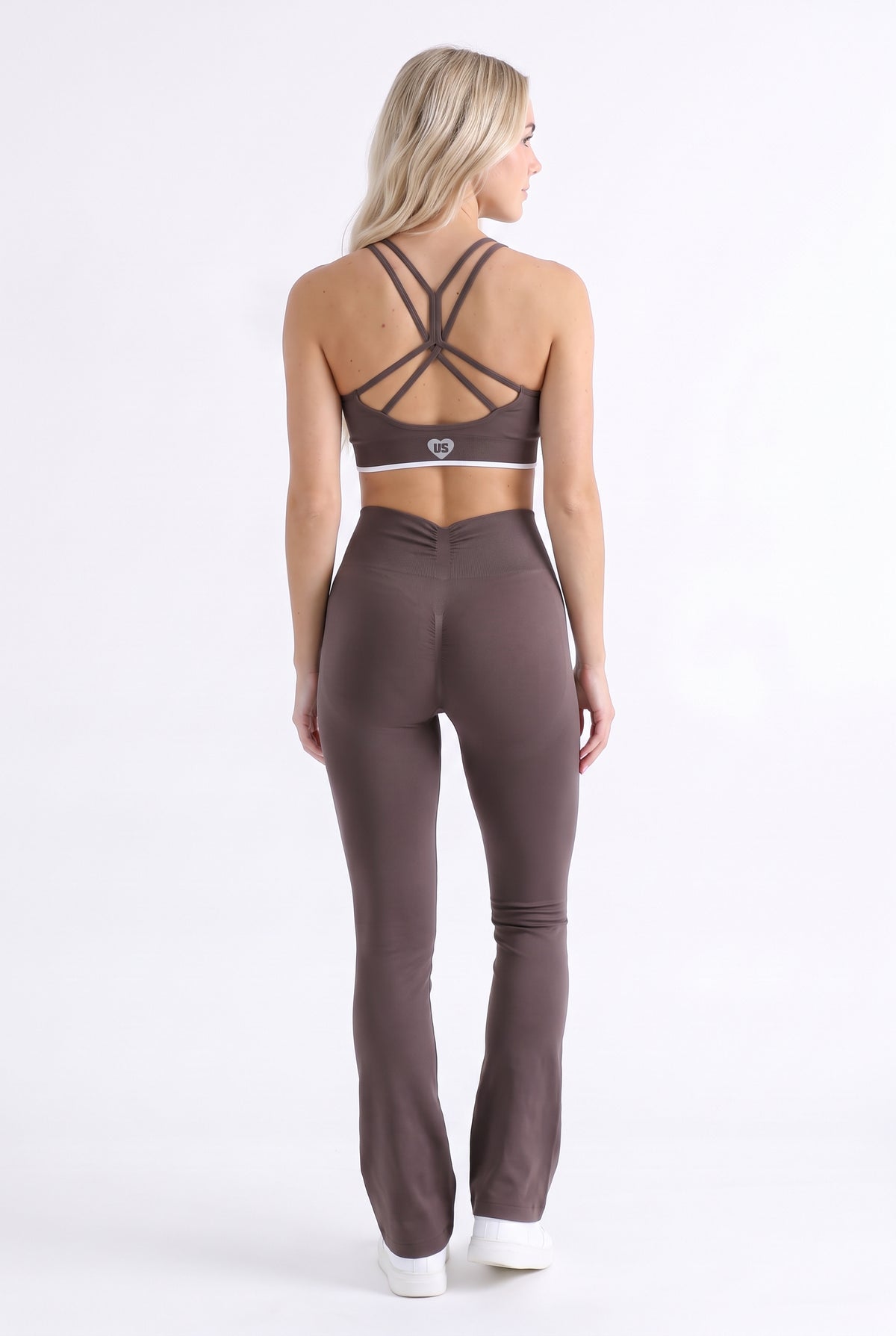 Dzwony bezszwowe PUSH UP V SHAPE stalowy brąz - Flame