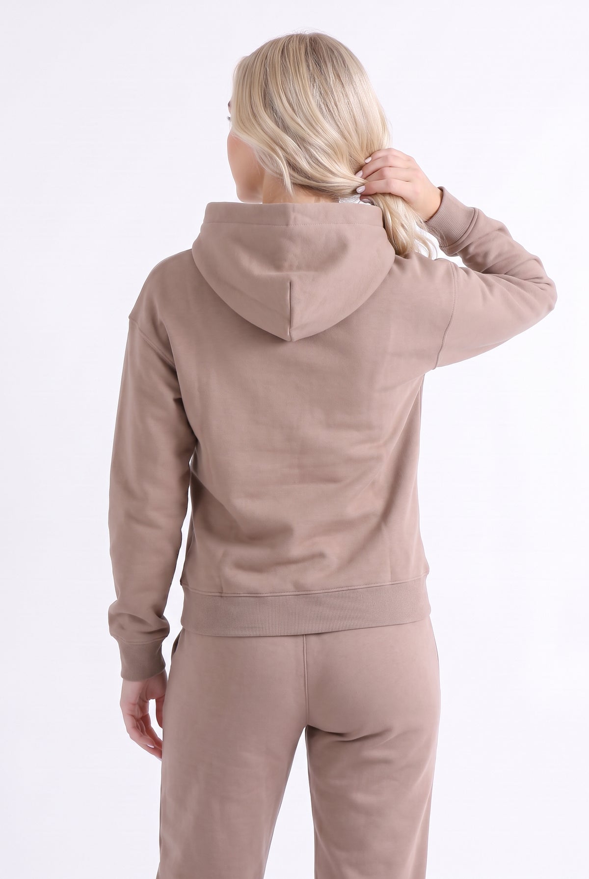 Damska bluza dresowa z kapturem latte - Willow