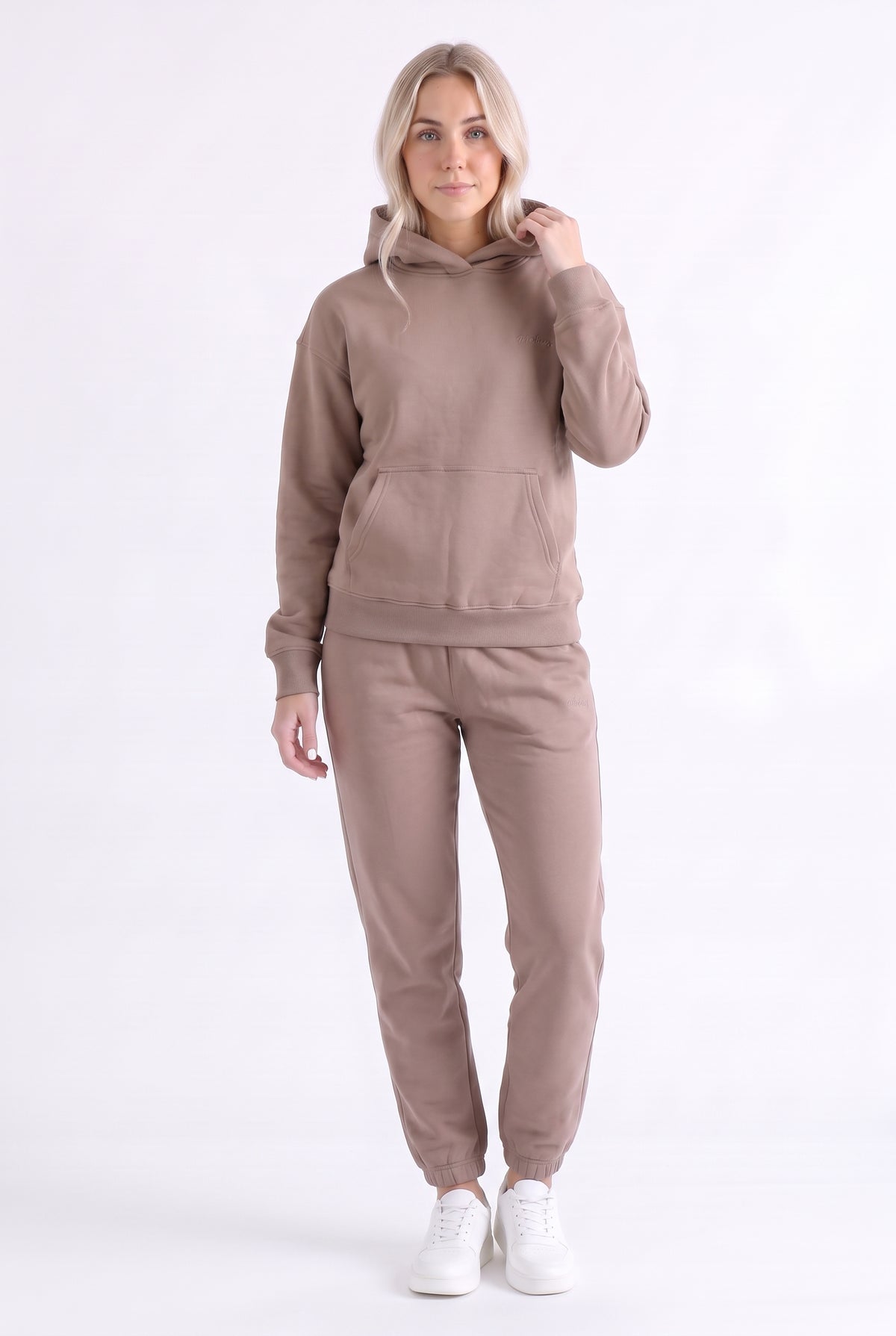 Damska bluza dresowa z kapturem latte - Willow