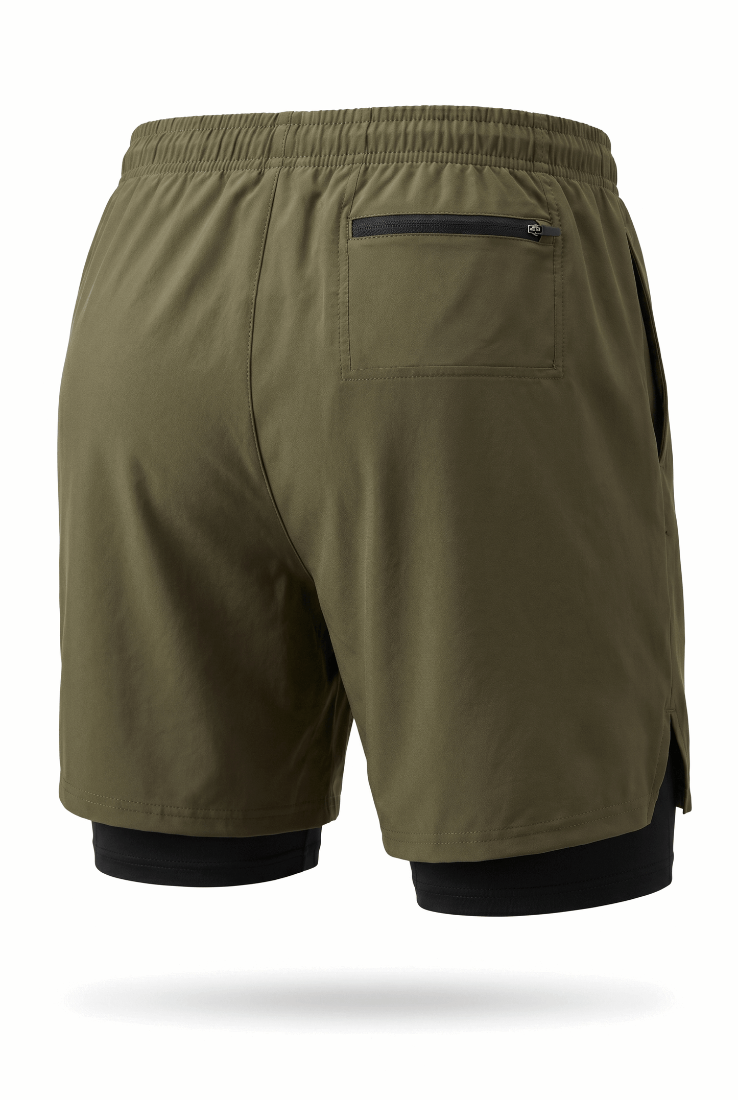 Spodenki męskie do biegania 2w1 PRO szybkoschnące khaki - Camp Runner