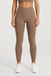 Legginsy bezszwowe asymetryczne V CUT latte Malibu