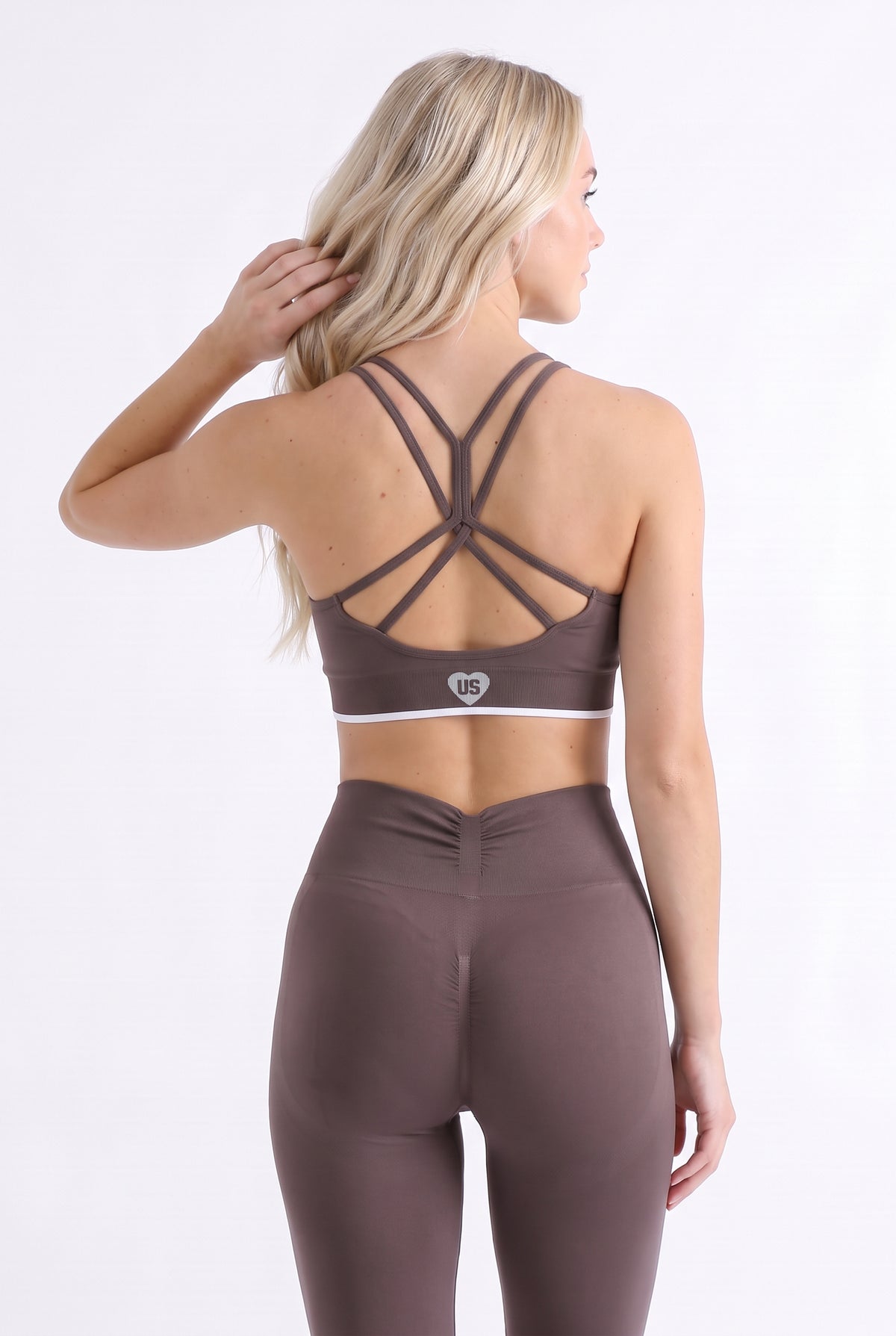 Dzwony bezszwowe PUSH UP V SHAPE stalowy brąz - Flame