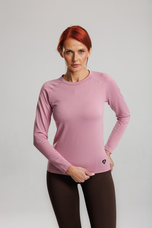 Longsleeve bezszwowy techniczny PRO dusty rose Dakota