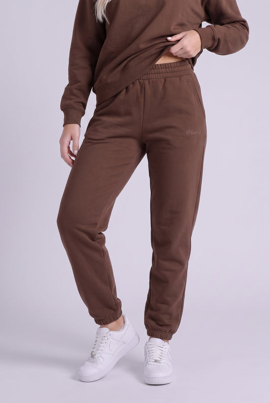Spodnie dresowe damskie joggery czekoladowe - Dove SOFT PRO