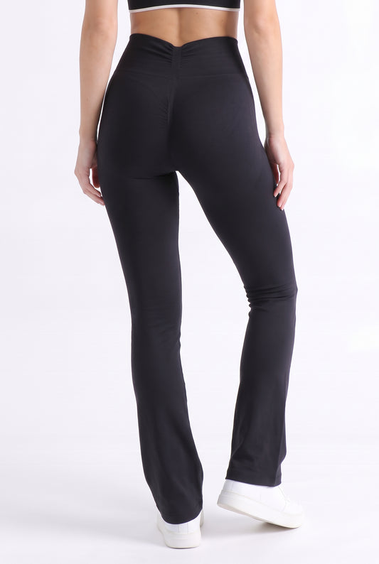 Dzwony bezszwowe PUSH UP V SHAPE czarne - Flame