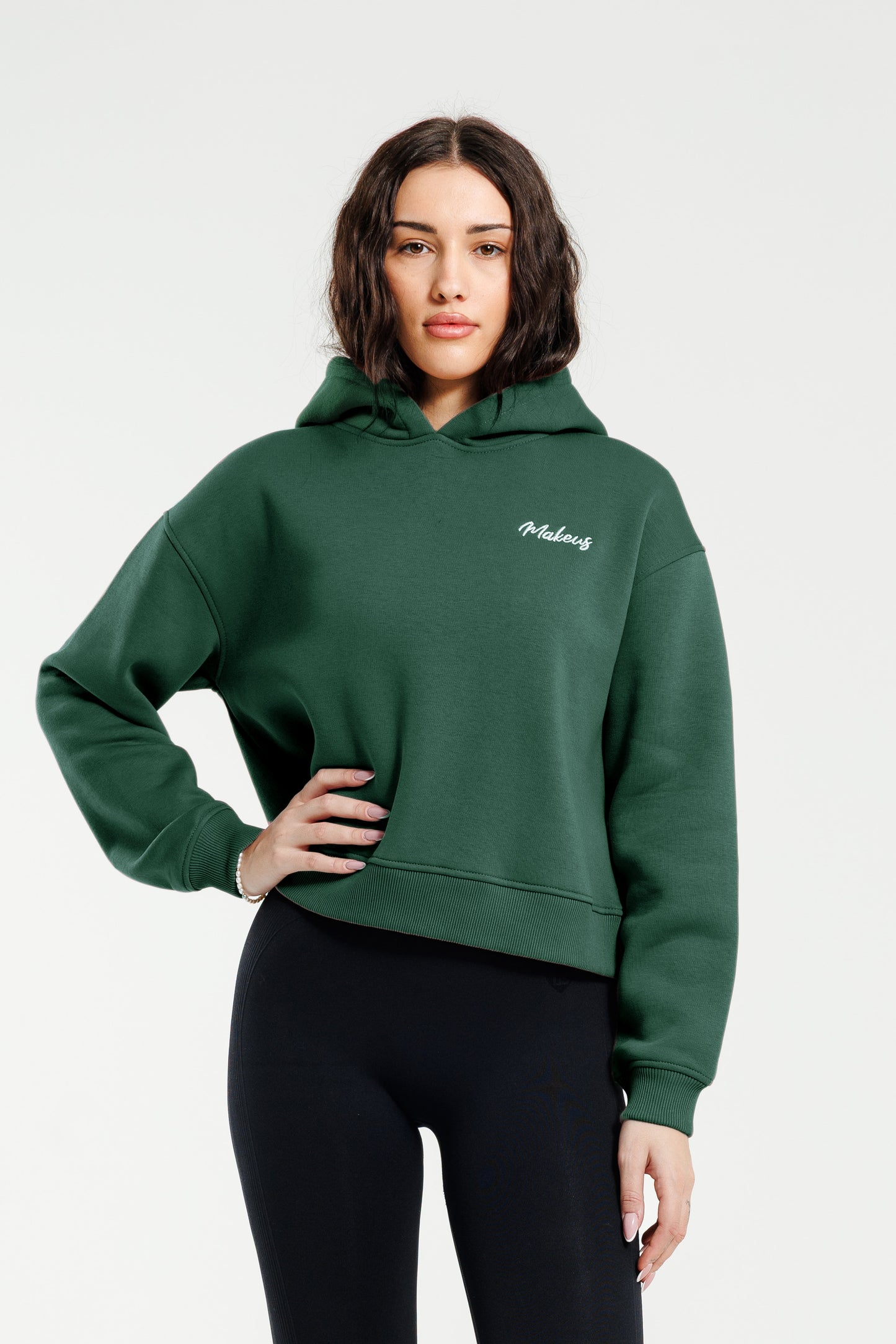 Bluza dresowa z kapturem zielona Everly SOFT PRO