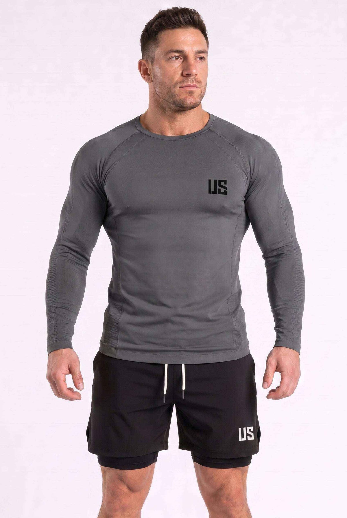 Longsleeve męski bezszwowy techniczny PRO grafitowy - Columbia