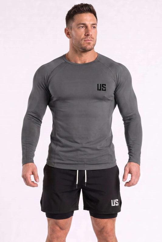 Longsleeve męski bezszwowy techniczny PRO grafitowy - Columbia