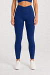 Legginsy bezszwowe asymetryczne V CUT navy Malibu