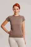 T-shirt damski bezszwowy techniczny PRO latte - Arizona