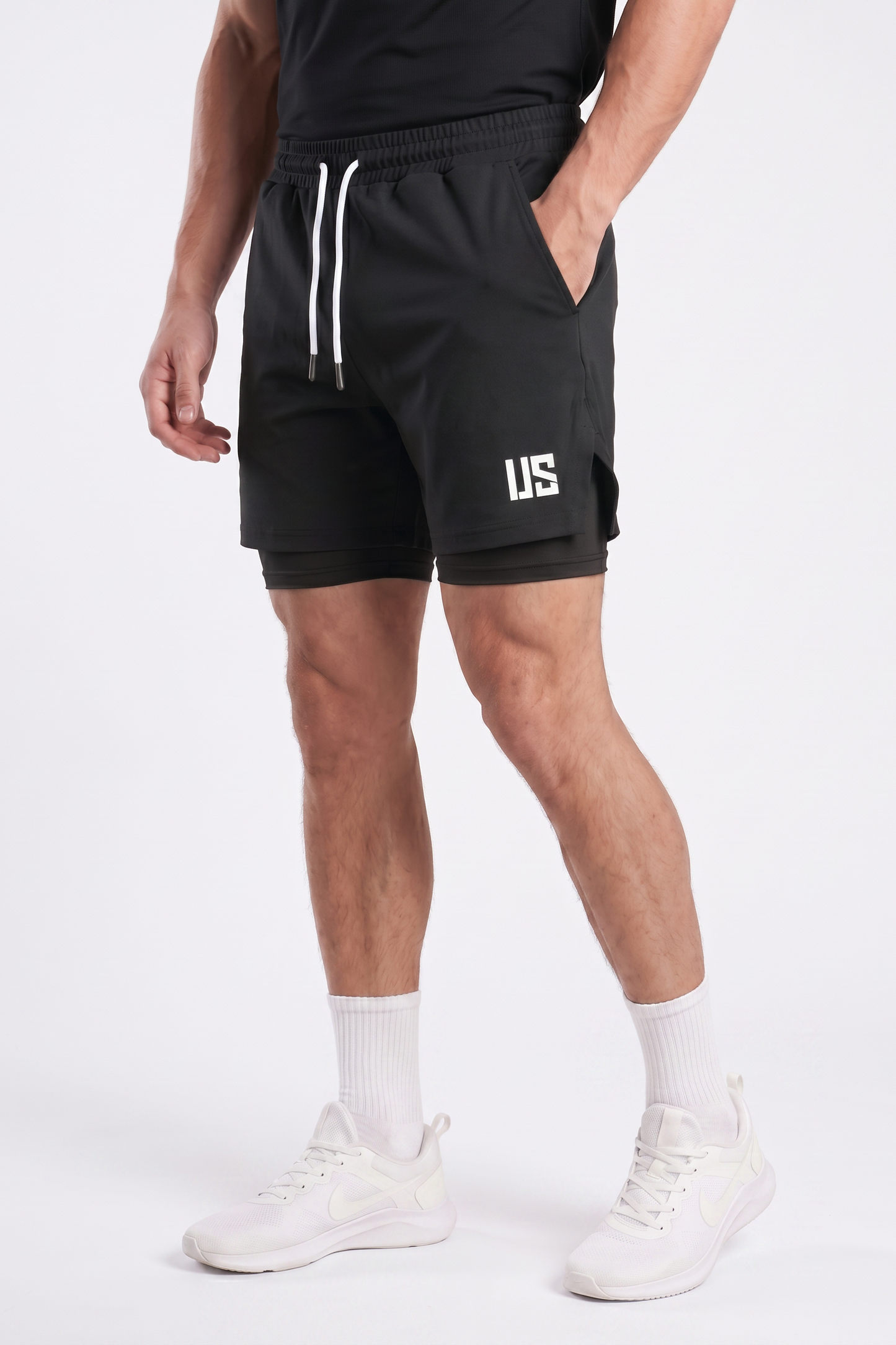 Spodenki bawełniane PRO 2w1 czarne Camp Maison