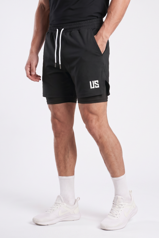 Spodenki bawełniane PRO 2w1 czarne Camp Maison