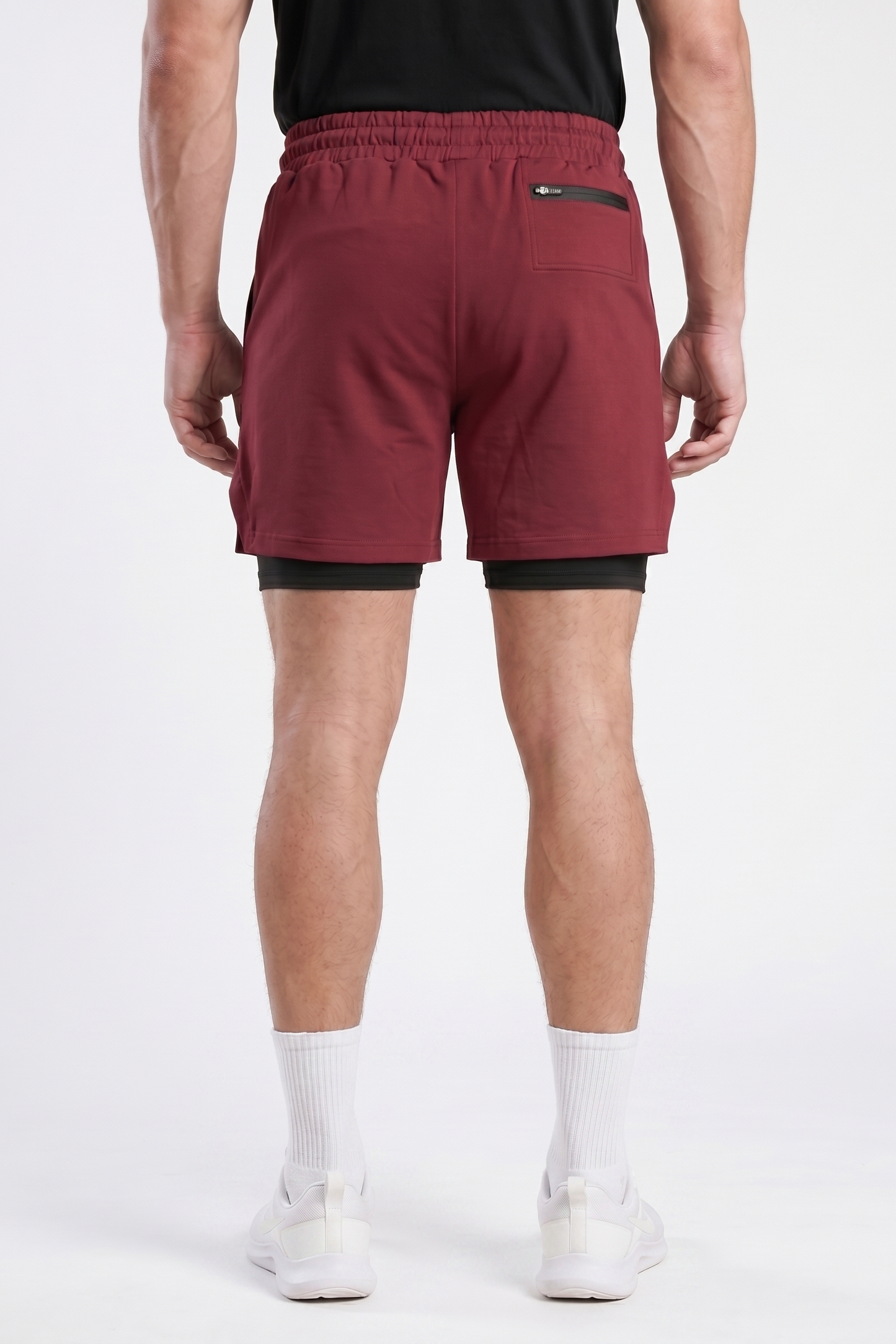 Spodenki bawełniane PRO 2w1 bordowe Camp Maison