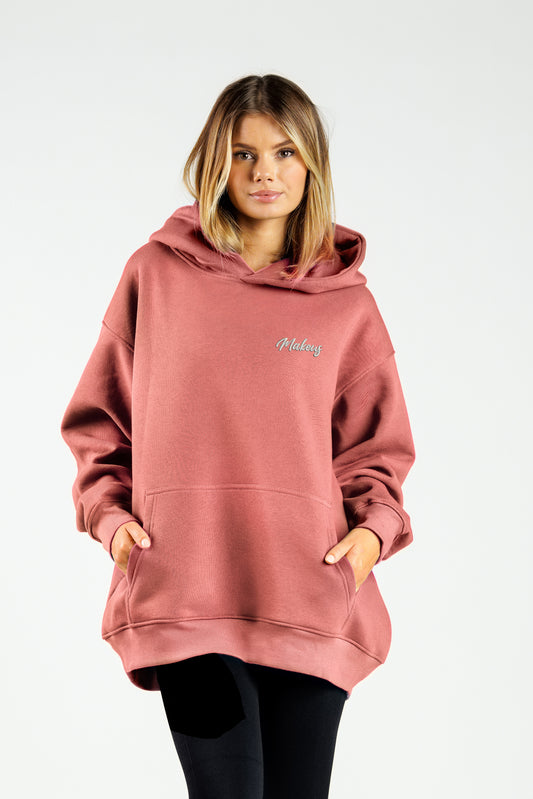 Bluza dresowa z kapturem brudny róż ONE SIZE Ruby SOFT PRO