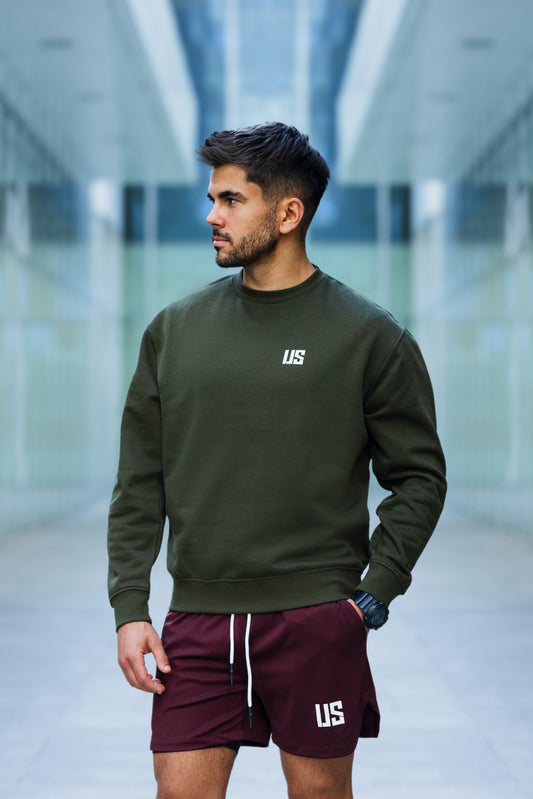 Bluza dresowa męska z logo forest green Denali