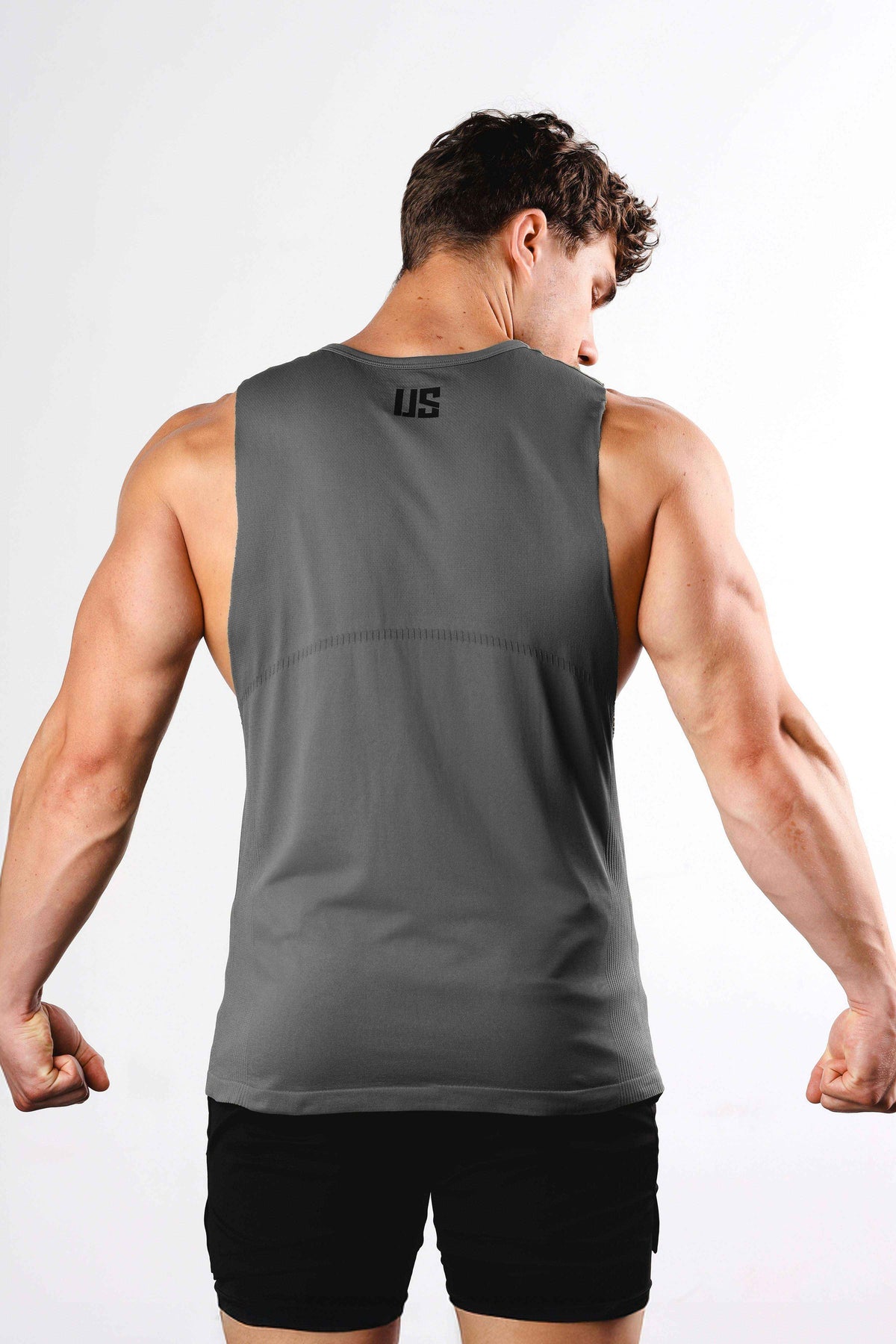 Tank Top męski bezszwowy techniczny grafitowy - DNV