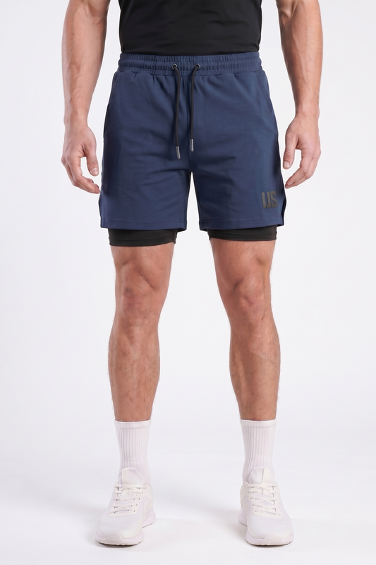 Spodenki bawełniane PRO 2w1 granatowe Camp Maison