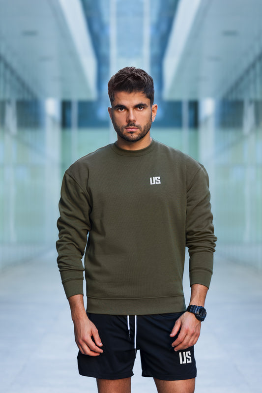 Bluza dresowa męska z logo khaki Denali