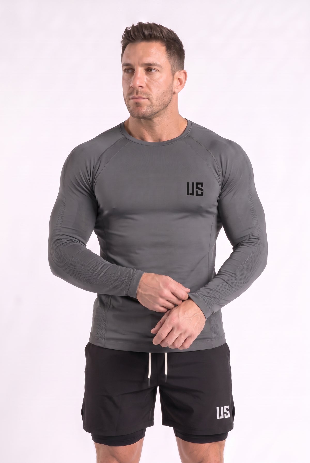 Longsleeve męski bezszwowy techniczny PRO grafitowy - Columbia
