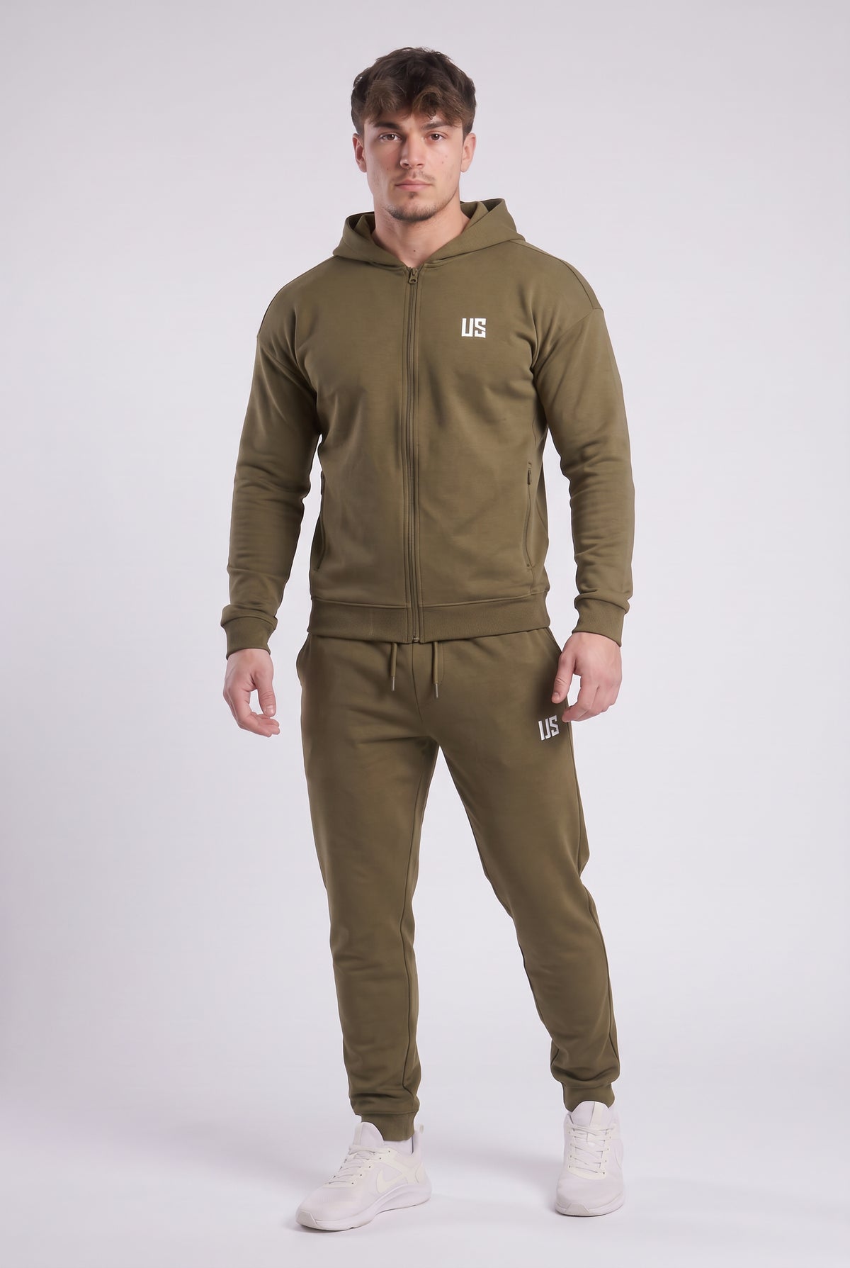 Spodnie dresowe męskie joggery khaki - Richmond