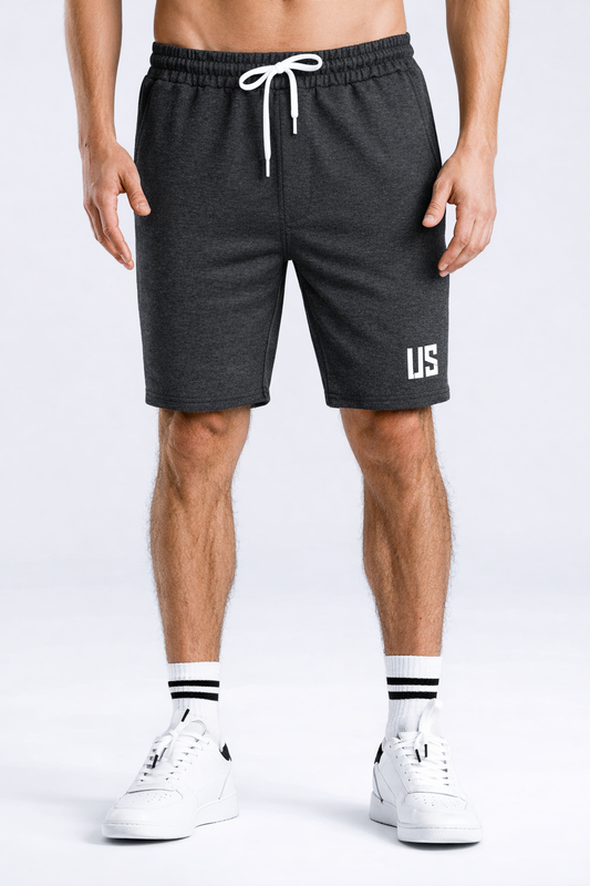 Krótkie spodenki dresowe grafitowy melanż Portland