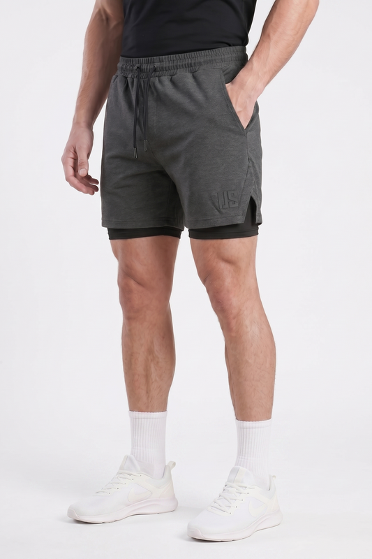 Spodenki bawełniane PRO 2w1 grafitowe Camp Maison