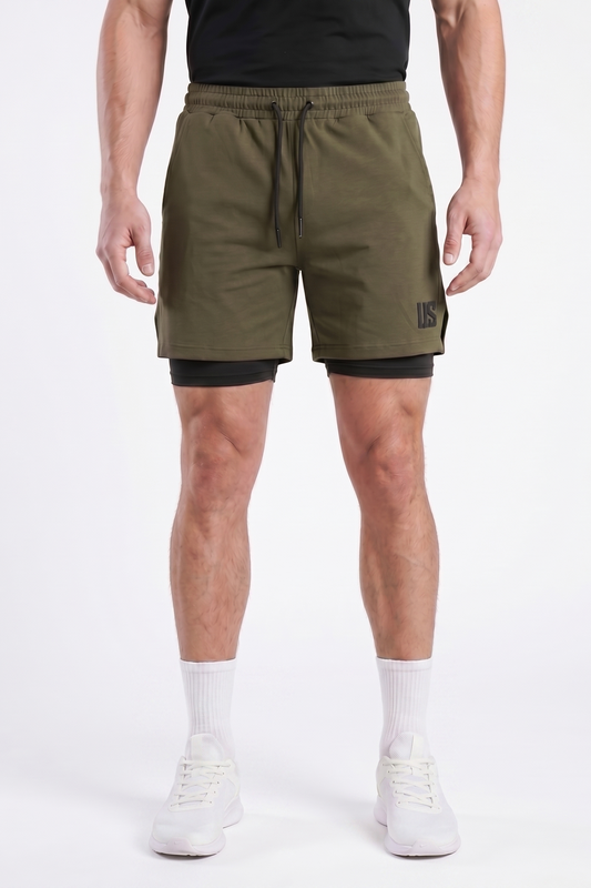 Spodenki bawełniane PRO 2w1 khaki Camp Maison