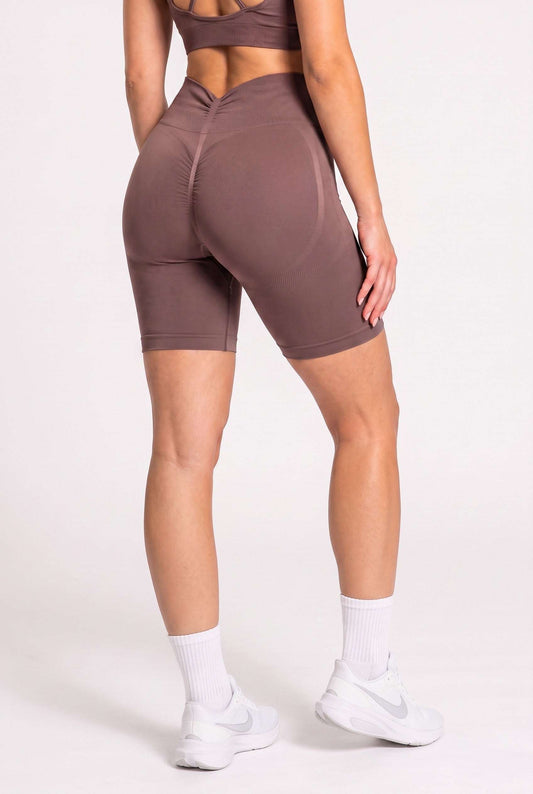 Szorty damskie bezszwowe PUSH UP V SHAPE stalowy brąz - Savannah