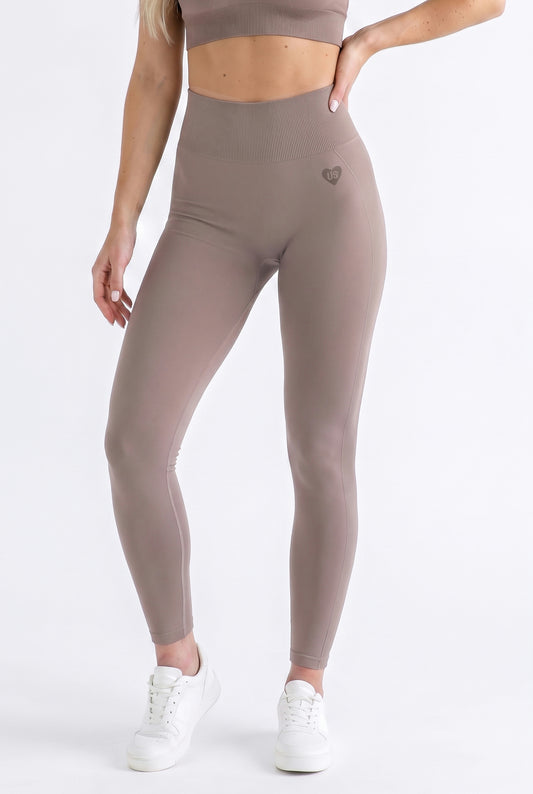 Legginsy bezszwowe PUSH UP taupe - Florence