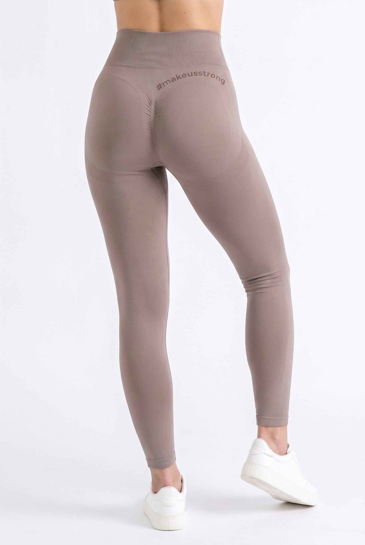 Legginsy bezszwowe PUSH UP taupe - Florence