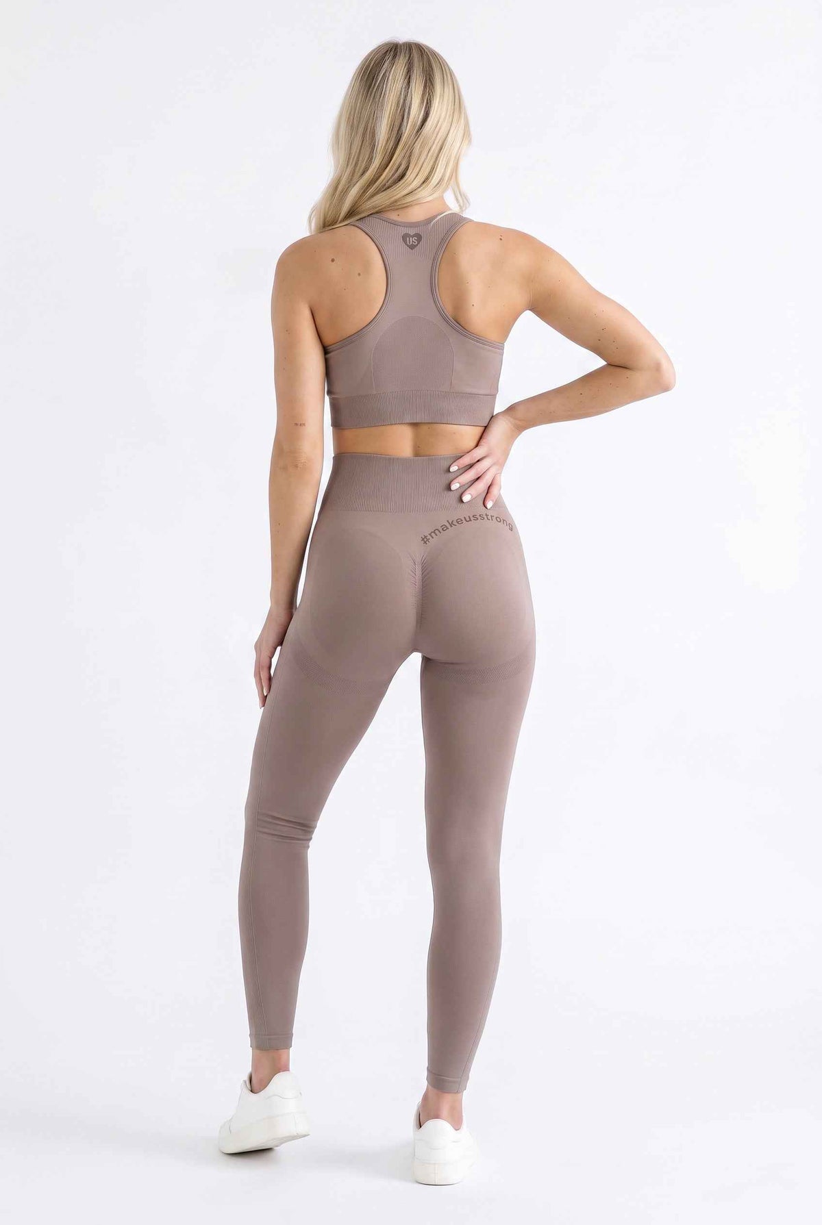 Legginsy bezszwowe PUSH UP taupe - Florence