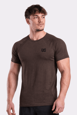 T-shirt męski bezszwowy techniczny PRO brązowy - Colorado