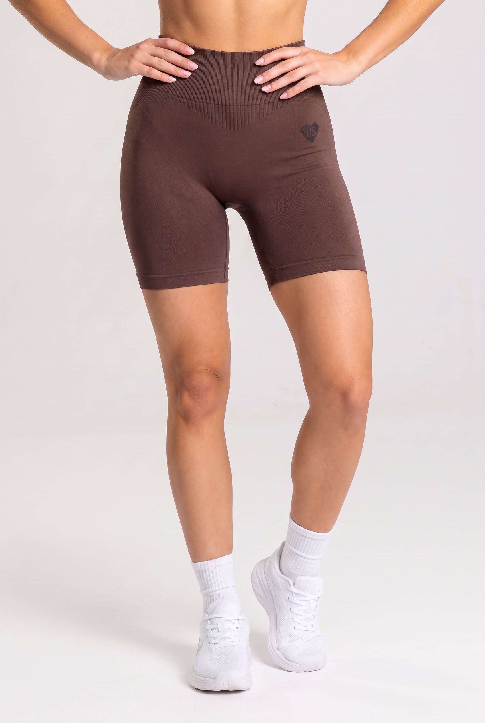 Szorty damskie bezszwowe PUSH UP V SHAPE espresso - Savannah