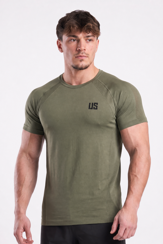 T-shirt bezszwowy techniczny PRO khaki Colorado