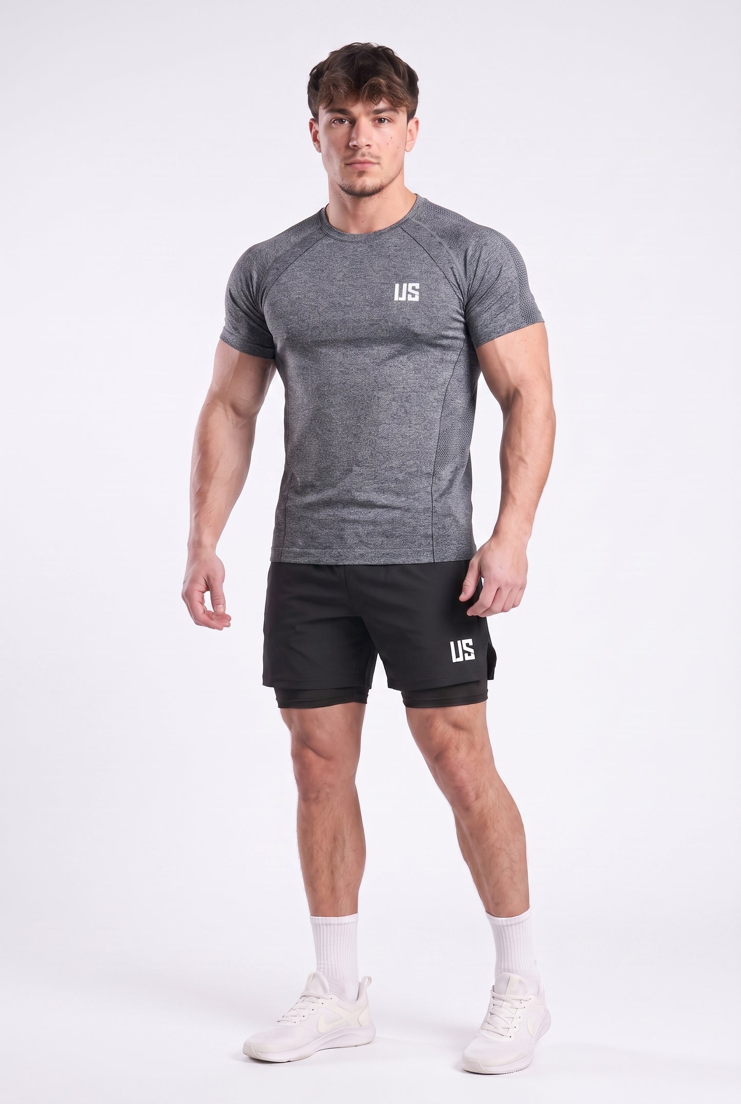 T-shirt bezszwowy techniczny PRO szary melanż Colorado