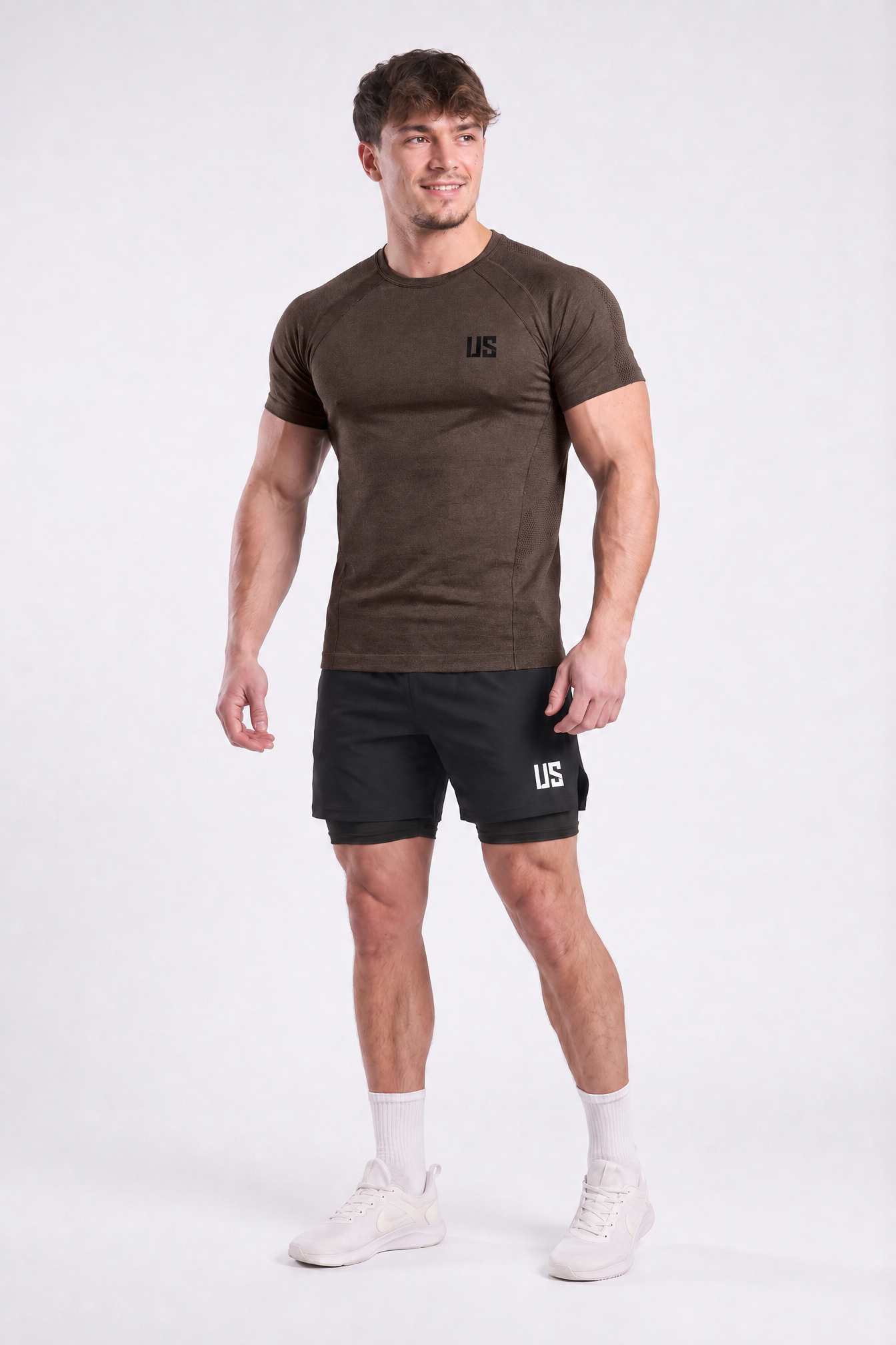 T-shirt bezszwowy techniczny PRO brązowy Colorado
