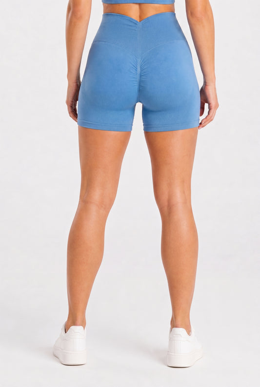 Szorty bezszwowe PUSH UP V SHAPE lazurowe Savannah